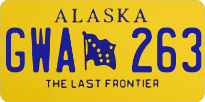 AK license plate GWA263