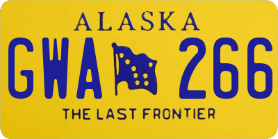 AK license plate GWA266