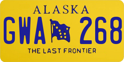 AK license plate GWA268