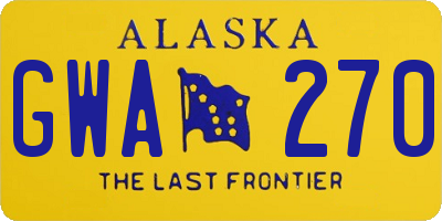 AK license plate GWA270