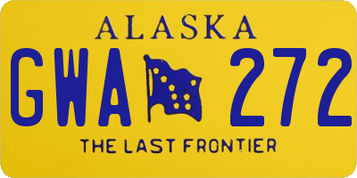 AK license plate GWA272