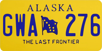 AK license plate GWA276