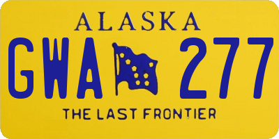 AK license plate GWA277