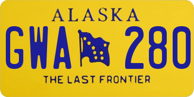 AK license plate GWA280