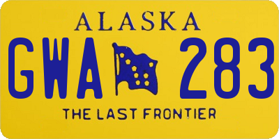 AK license plate GWA283