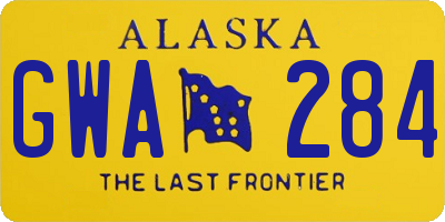 AK license plate GWA284