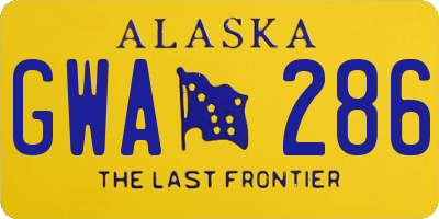 AK license plate GWA286