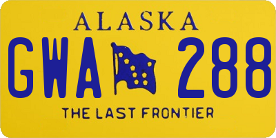 AK license plate GWA288