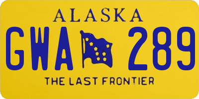 AK license plate GWA289