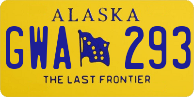 AK license plate GWA293