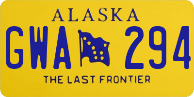 AK license plate GWA294
