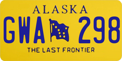 AK license plate GWA298