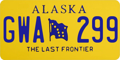 AK license plate GWA299