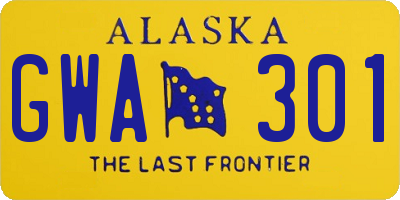 AK license plate GWA301