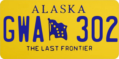 AK license plate GWA302