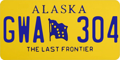 AK license plate GWA304