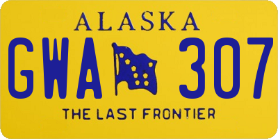 AK license plate GWA307