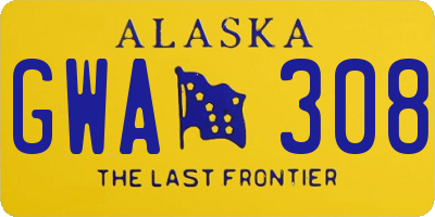AK license plate GWA308