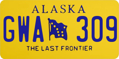 AK license plate GWA309