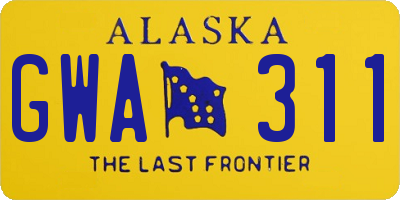 AK license plate GWA311