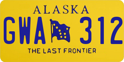 AK license plate GWA312