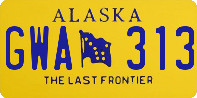 AK license plate GWA313