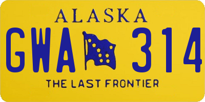 AK license plate GWA314