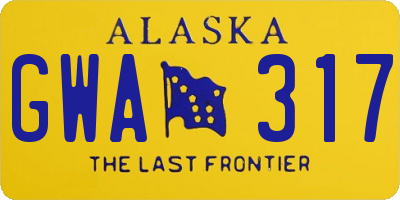 AK license plate GWA317