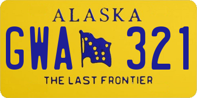 AK license plate GWA321