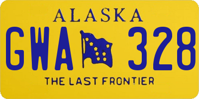 AK license plate GWA328