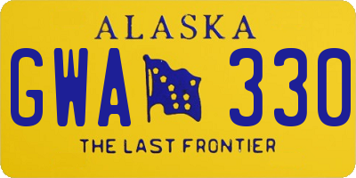 AK license plate GWA330