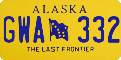 AK license plate GWA332