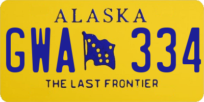 AK license plate GWA334