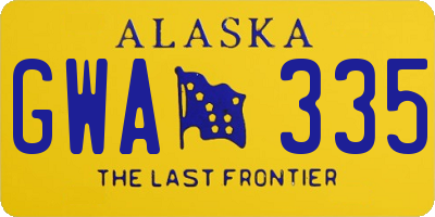 AK license plate GWA335