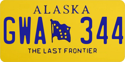 AK license plate GWA344