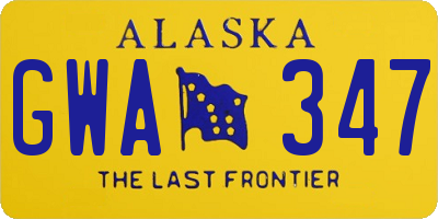 AK license plate GWA347