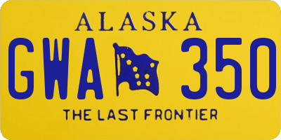 AK license plate GWA350