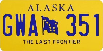 AK license plate GWA351