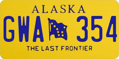 AK license plate GWA354