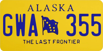 AK license plate GWA355