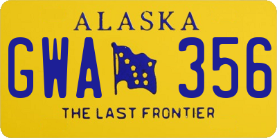 AK license plate GWA356