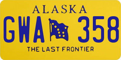 AK license plate GWA358