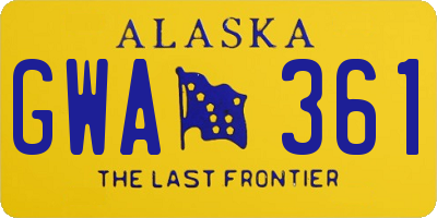 AK license plate GWA361