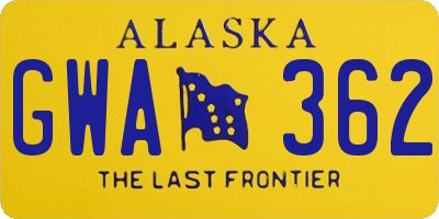 AK license plate GWA362