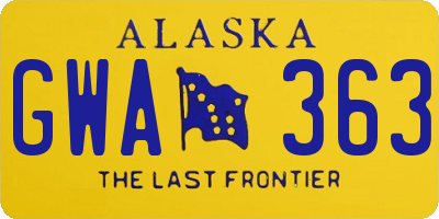 AK license plate GWA363