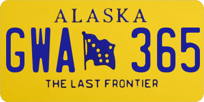 AK license plate GWA365