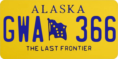 AK license plate GWA366