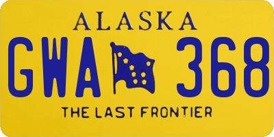 AK license plate GWA368