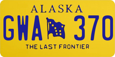 AK license plate GWA370