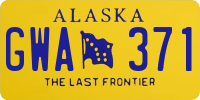 AK license plate GWA371